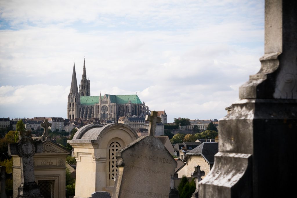 View of Chartres Cathedral from the hill
